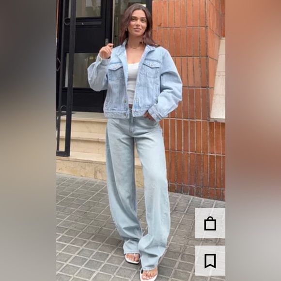 Bershka Denim - Bershka Light Wash Denim Wide Leg Jeans 4